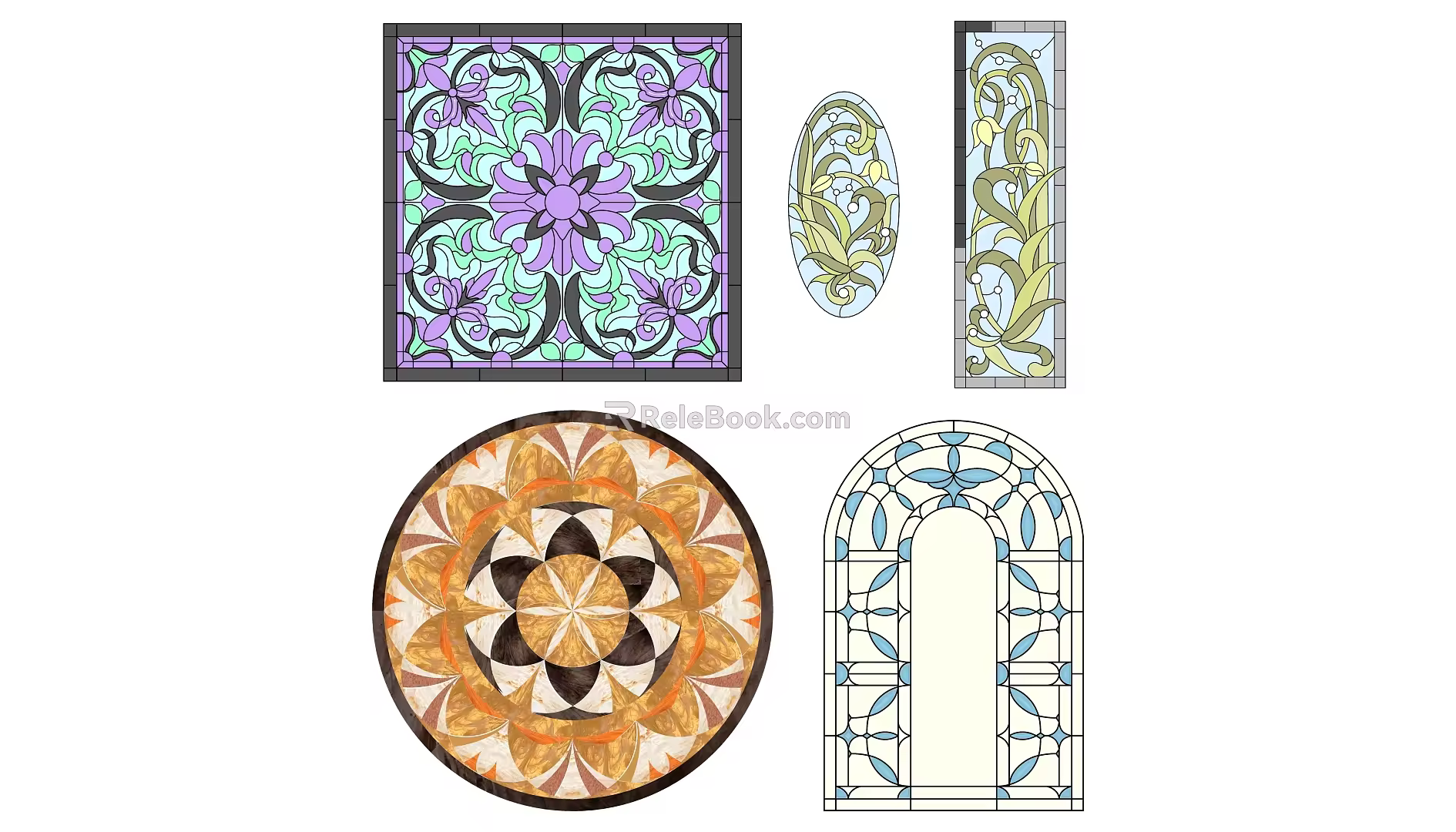 European-style cut-out window 3d model
