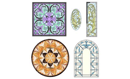 European-style cut-out window 3d model