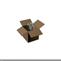 Open Cardboard Box With White Hooks Inside For Home Organization Use 3d model