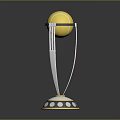 Premium Golden Trophy With Transparent Stand And Circular Decorative Base Design