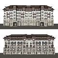 New Chinese-style Residential Building New Classical Multi-storey House 3d model