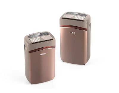 Two Brown Modern Household Appliances With Sleek Design And Control Panel 3d model