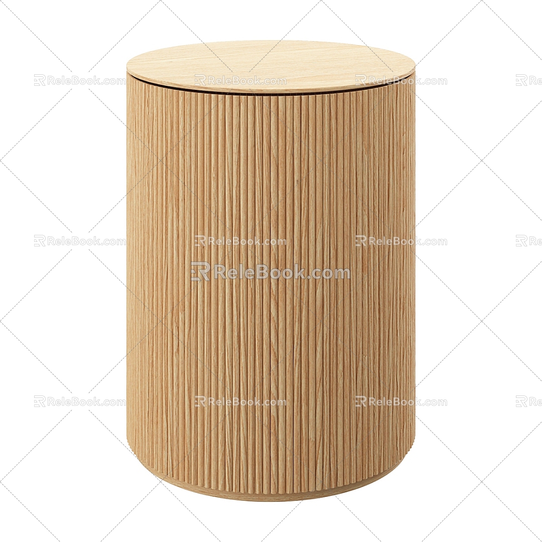 Nordic Simple Low Stool 3d model