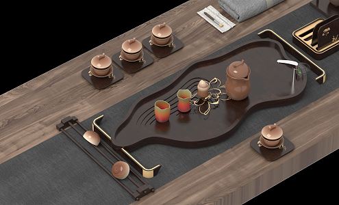 New Chinese Tea Set 3d model