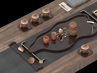 New Chinese Tea Set 3d model