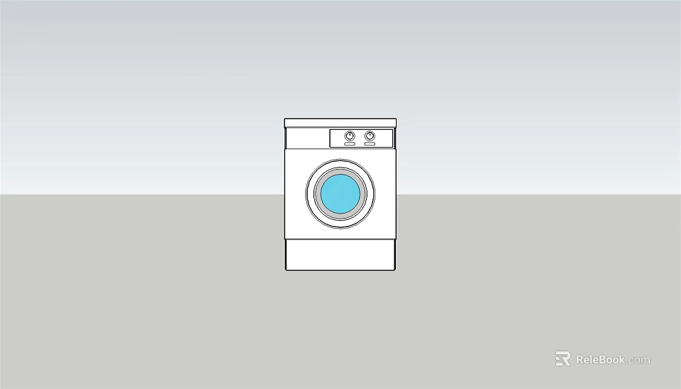 Modern Front Loading Washing Machine With Sleek Design For Home Laundry Interior 3d model