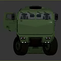 Green Military Armored Tank Vehicle 3D Rendering
