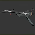 Modern Cosmic Aerospace Craft Featuring Sleek Body Aerodynamic Wings And Red Accents