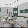 Elegant Modern Jewelry Store Interior With Display Counters And Lighting 3d model