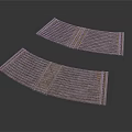 Decorative Textured Curved Architectural Components With Striped And Diamond Patterns