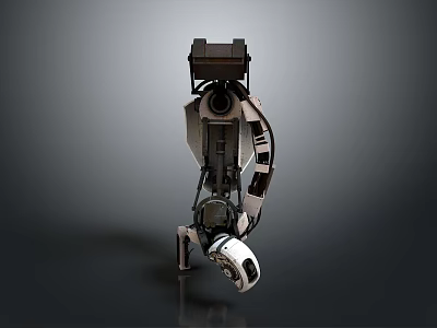 Industrial Robotic Arm Equipment with Black and White Color Scheme Complex Structure and Mechanical Joints 3d model