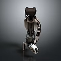 Industrial Robotic Arm Equipment with Black and White Color Scheme Complex Structure and Mechanical Joints
