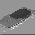 Futuristic Silver Concept Sports Car With Sleek Aerodynamic Design And Transparent Roof