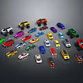 Assorted Colorful Toy Cars Collection Featuring SUVs Sports Cars and Trucks