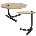 Modern Coffee Table With Wooden Top And Black Metal Frame Design