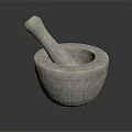 Natural Stone Mortar And Pestle Practical Kitchen Tool For Daily Grinding Needs 3d model