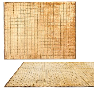 Square Woven Area Rug With Natural Beige Color And Grid Pattern For Home Decor 3d model