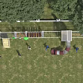 Outdoor kindergarten large amusement equipment non-standard toy combination large slide combination 3d model