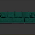 Modern Green L Shaped Sofa With Plush Cushions For Living Room Design
