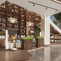 Modern Front Desk Reception Lobby Interior With Green Plants And Decorative Art