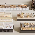 Bakery Display Shelves With Glass Front And Multi Tiered Design For Pastries And Breads