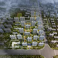 Aerial View Of Modern Urban Residential Community With High Rise Buildings And Green Spaces