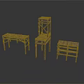 Natural Rustic Wooden Furniture Set With Branch Structure Seating And Tables