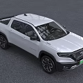 White RAM Pickup Truck With Modern Front Grille And Crew Cab Design