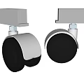 Heavy Duty Hardware Casters With Metal Frame And Black Rubber Wheels