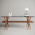 Modern Console Table With Black Glass Top Wooden Shelf White N Decor And Spherical Lamp
