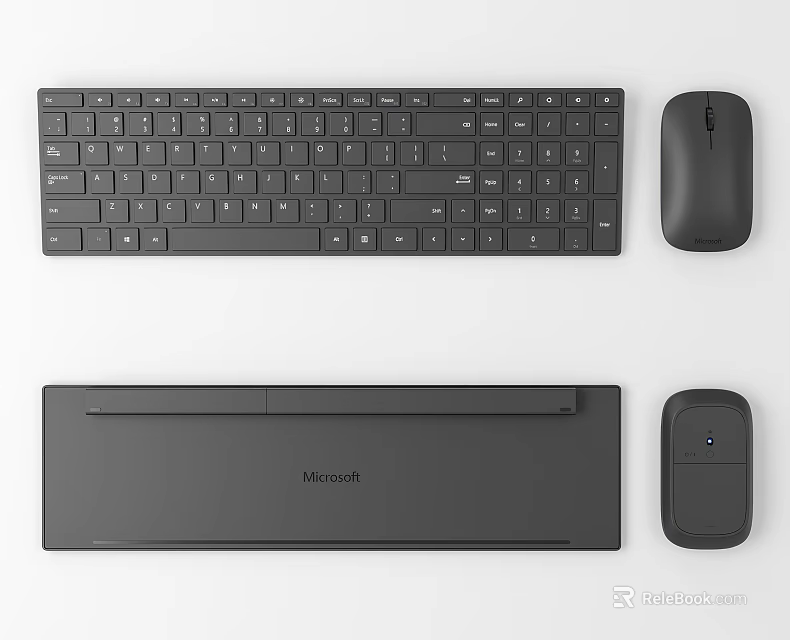 Microsoft Modern Wireless Keyboard Mouse And Trackpad Set For Desktop Computers 3d model 