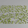 Organic Green Garden Landscape Design With Irregular Shapes And Natural Interlaced Structures