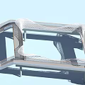 Modern Steel Bridge Design With Complex Intersection Support Towers And Multiple Pathways 3d model