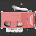 Pink Donut Food Truck With Cute Design And Figure