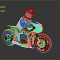 Detailed Black Lego Motorcycle Ridden By Lego Figure On Reflective Surface