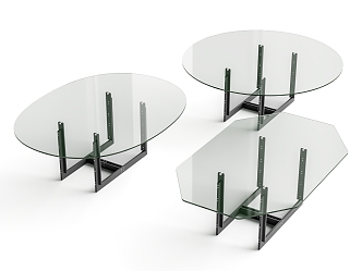 Modern Cassina Shaped Glass Dining Table Round Glass Dining Table Oval Glass Dining Table 3d model