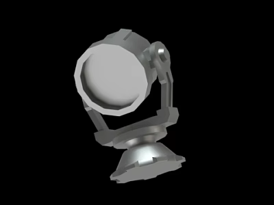 3D Model Of Silver Mechanical Device With Circular Component And Support Stand 3d model