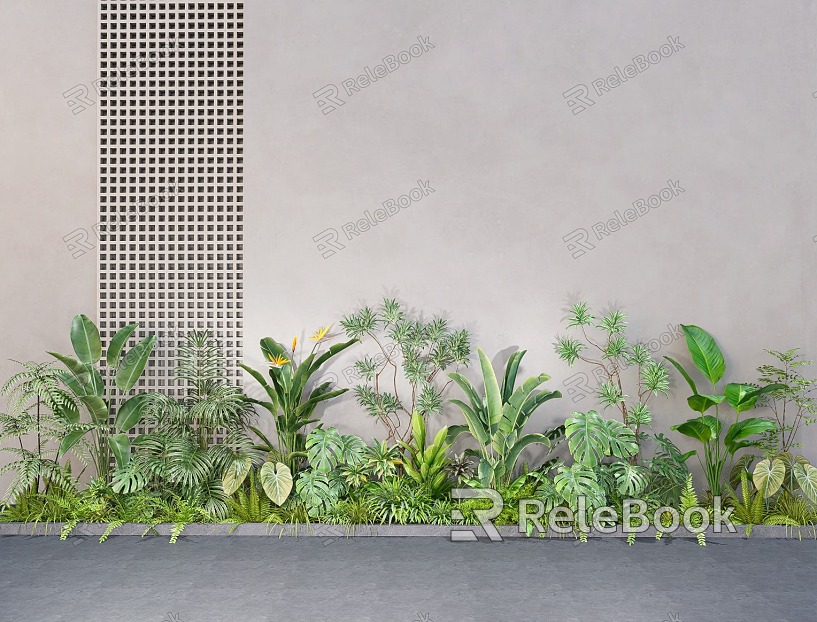 plant combination green plant flower pond flower box green plant pile model