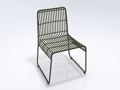 Modern Metal Mesh Leisure Chair With Sleek Frame And Minimalist Design Structure 3d model