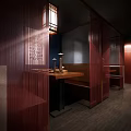 Traditional Japanese Restaurant With Tatami Seating Wooden Decor Lanterns And Sliding Lattice Windows