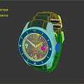 Blue Electronic Watch With Sporty Design White Bezel And Silicone Strap