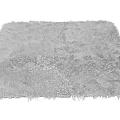 Soft Gray Shaggy Square Carpet With Fluffy Texture And Irregular Surface Design 3d model