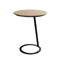 Modern Black Side Table with Round Top and Single Curved Leg Circular Base Minimalist Design