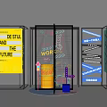 Stylish Photo Spot Featuring Yellow Sign Grid Structure And Neon Work