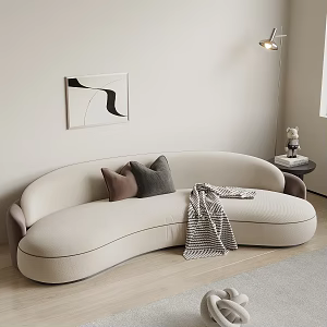 modern curved multi-person sofa curved sofa 3d model