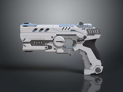 Futuristic Sci Fi Pistol With Advanced Mechanical Design And Ergonomic Grip 3d model