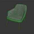 Modern Gray Fabric Armchair With Red Wooden Legs And Comfortable Design