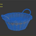 Handwoven Wicker Basket With Two Handles For Home Storage And Decor