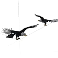 Detailed Flying Eagles Sculpture Models With Spread Wings On White Background