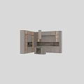Modern Kitchen Interior With Light Colored Cabinets And Marble Island Countertop